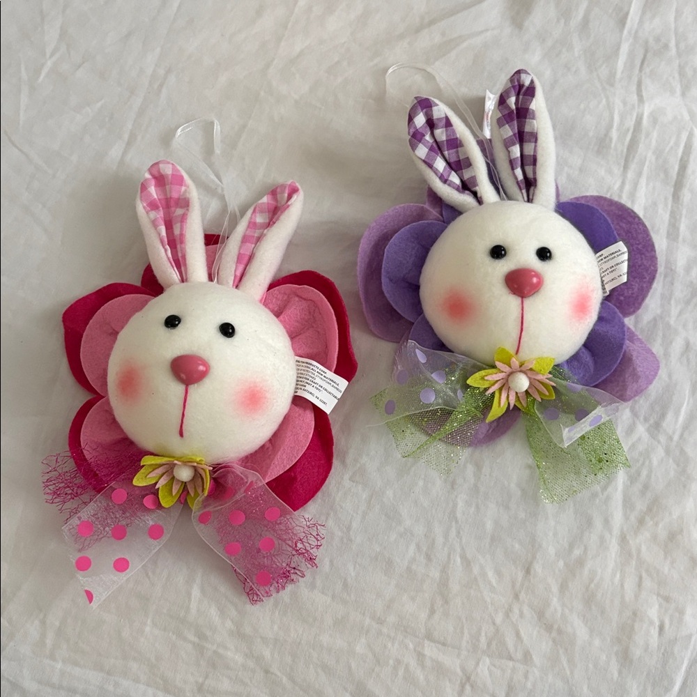 🐣 Set 2 Easter Sweet Bud Bunny Flower Hanging decoration / Ornament  New 🐣